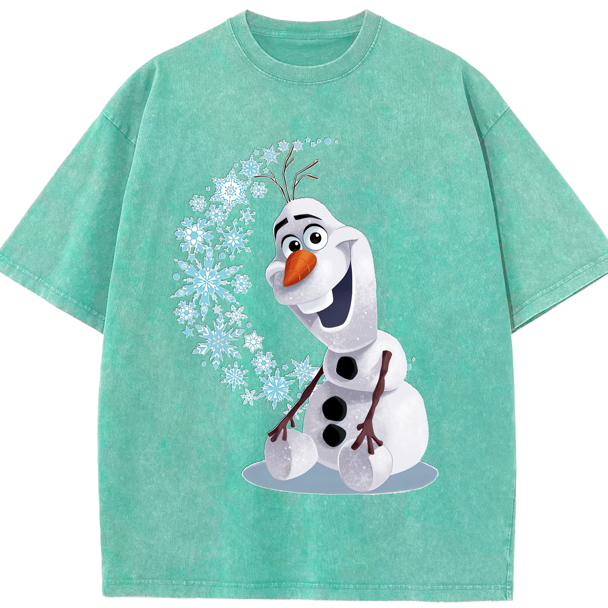 （画像用） アナと雪の女王 アンナ エルサ Frozen Anna Elsa 綿100% ヴィンテージ風 半袖Tシャツ（フロントプリント）
